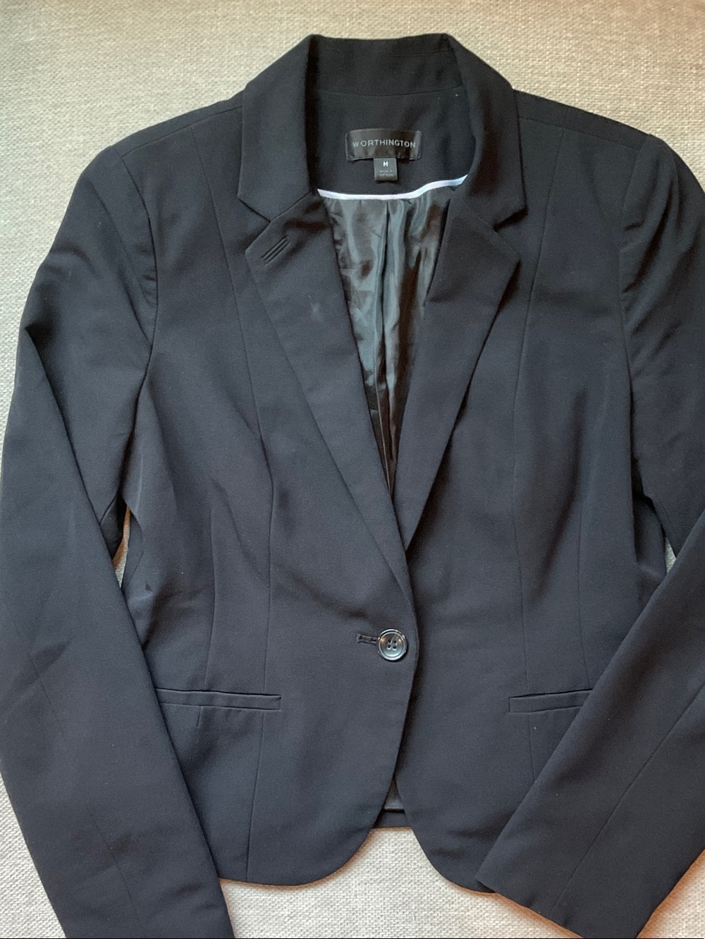 Worthington Women's Black Single-Button Tailored Blazer